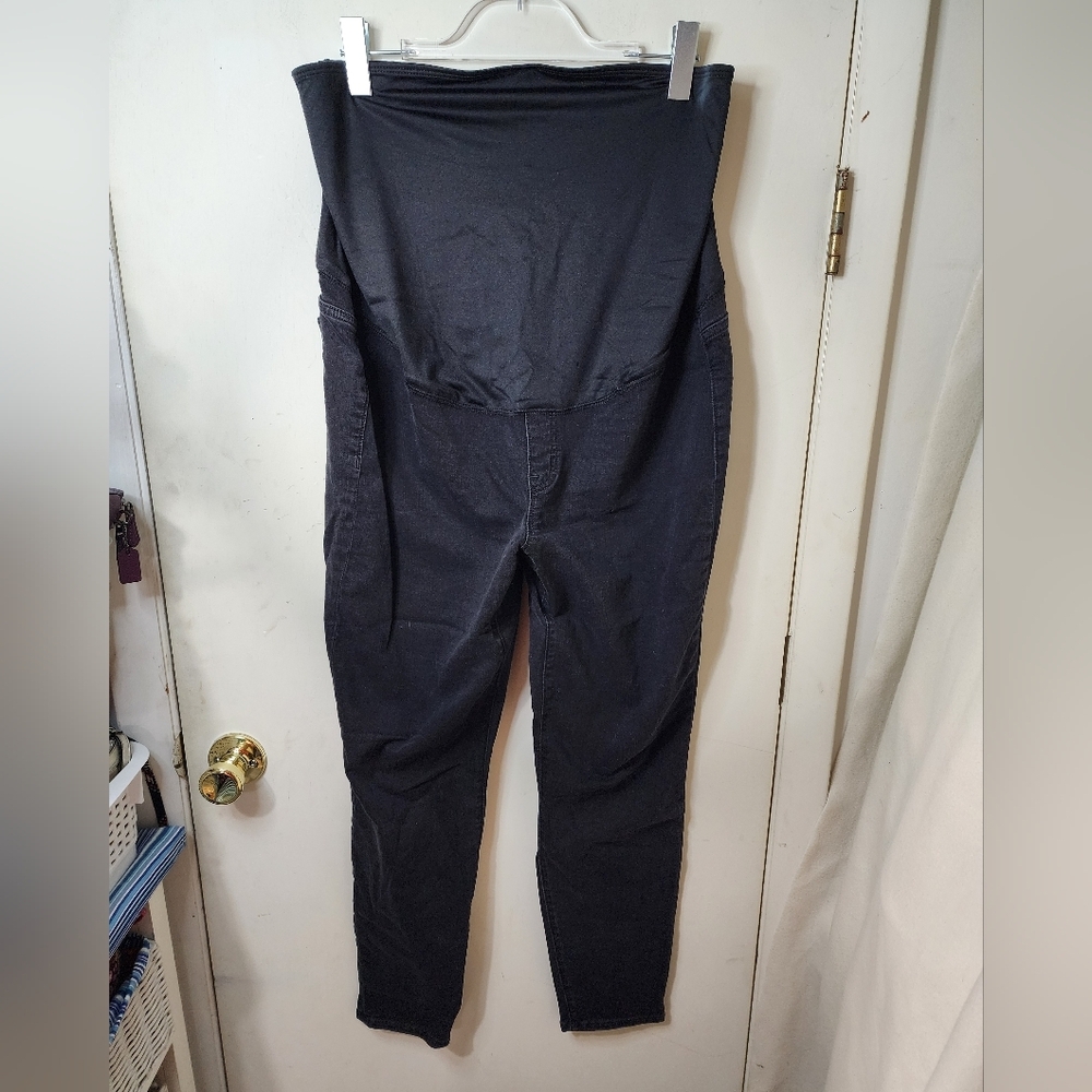 J. CREW MATERNITY BLACK DENIM SIZE 32 SLIM, INSEAM 27.5"